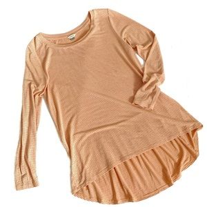 Fossil Pink/Peach Top With Shimmer Stripes Small